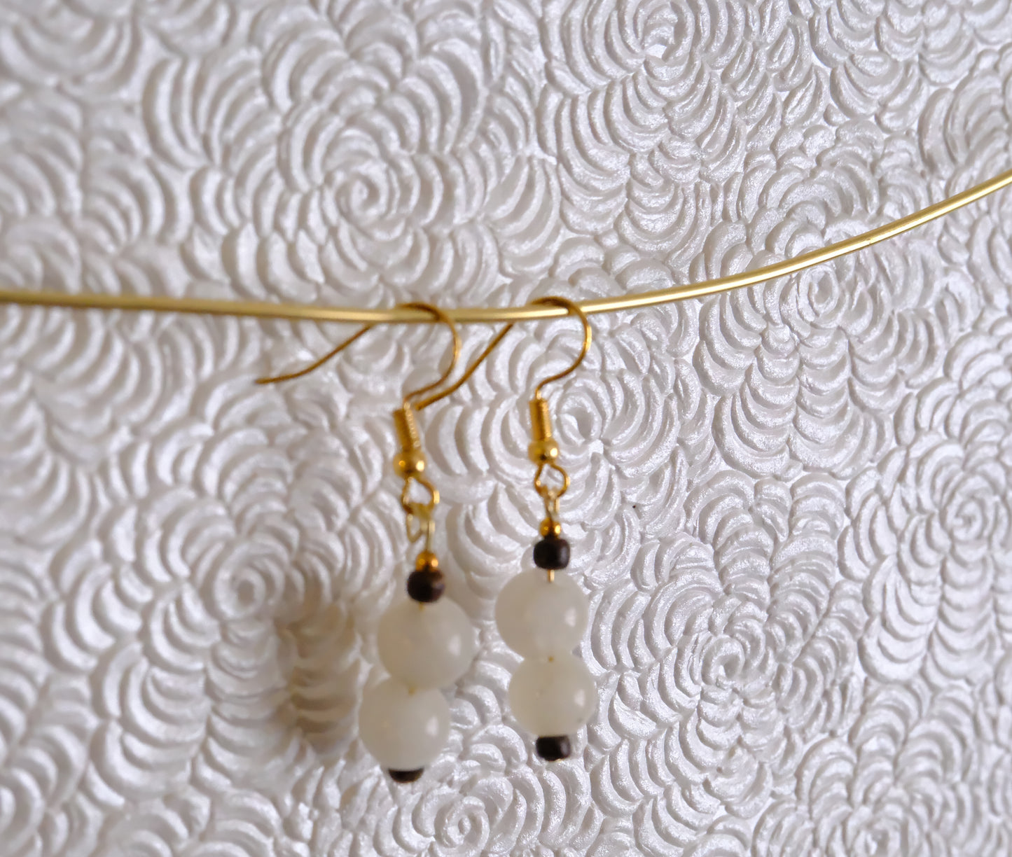 Jade and Wooden earrings