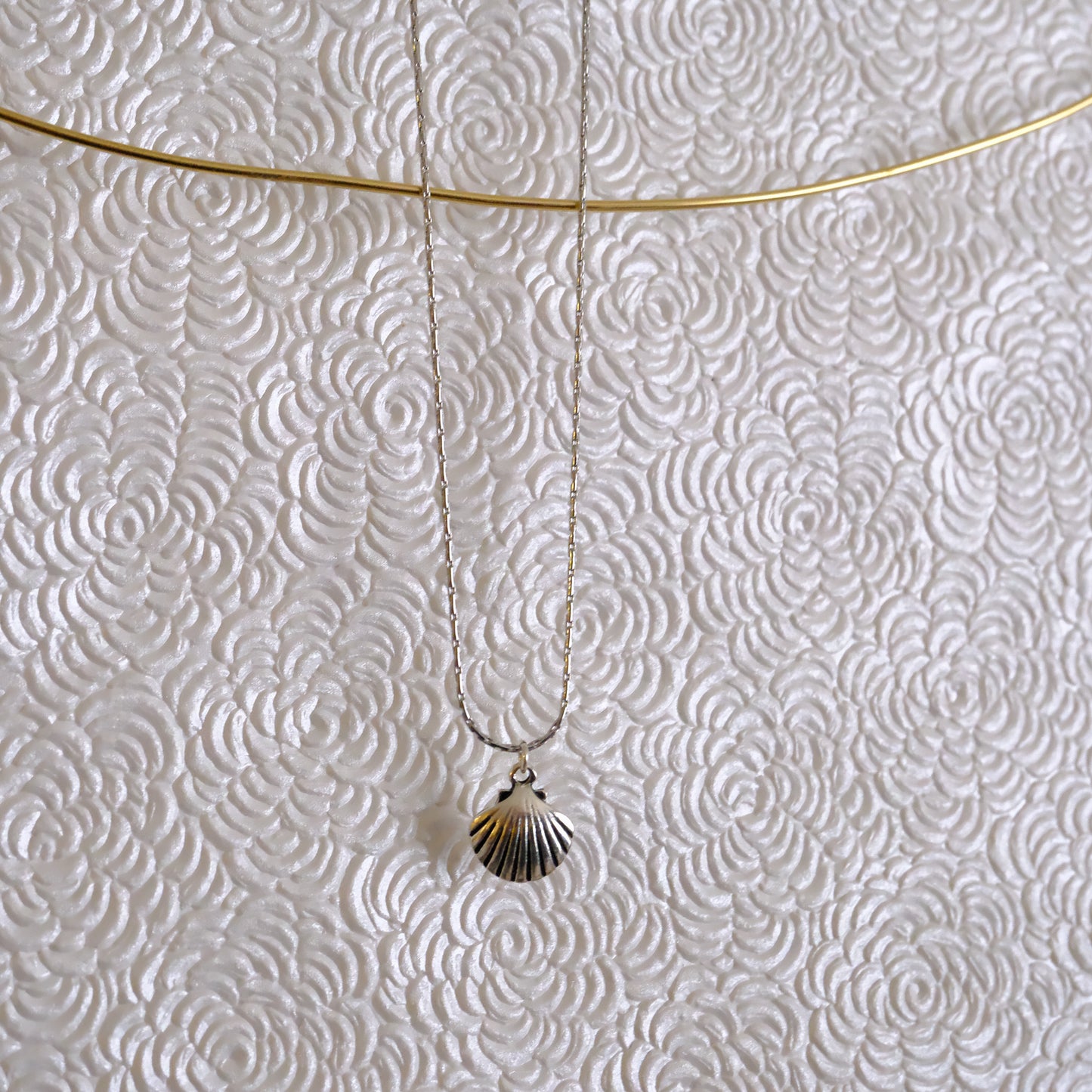 Silver sea shore necklace