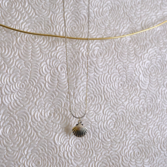 Silver sea shore necklace