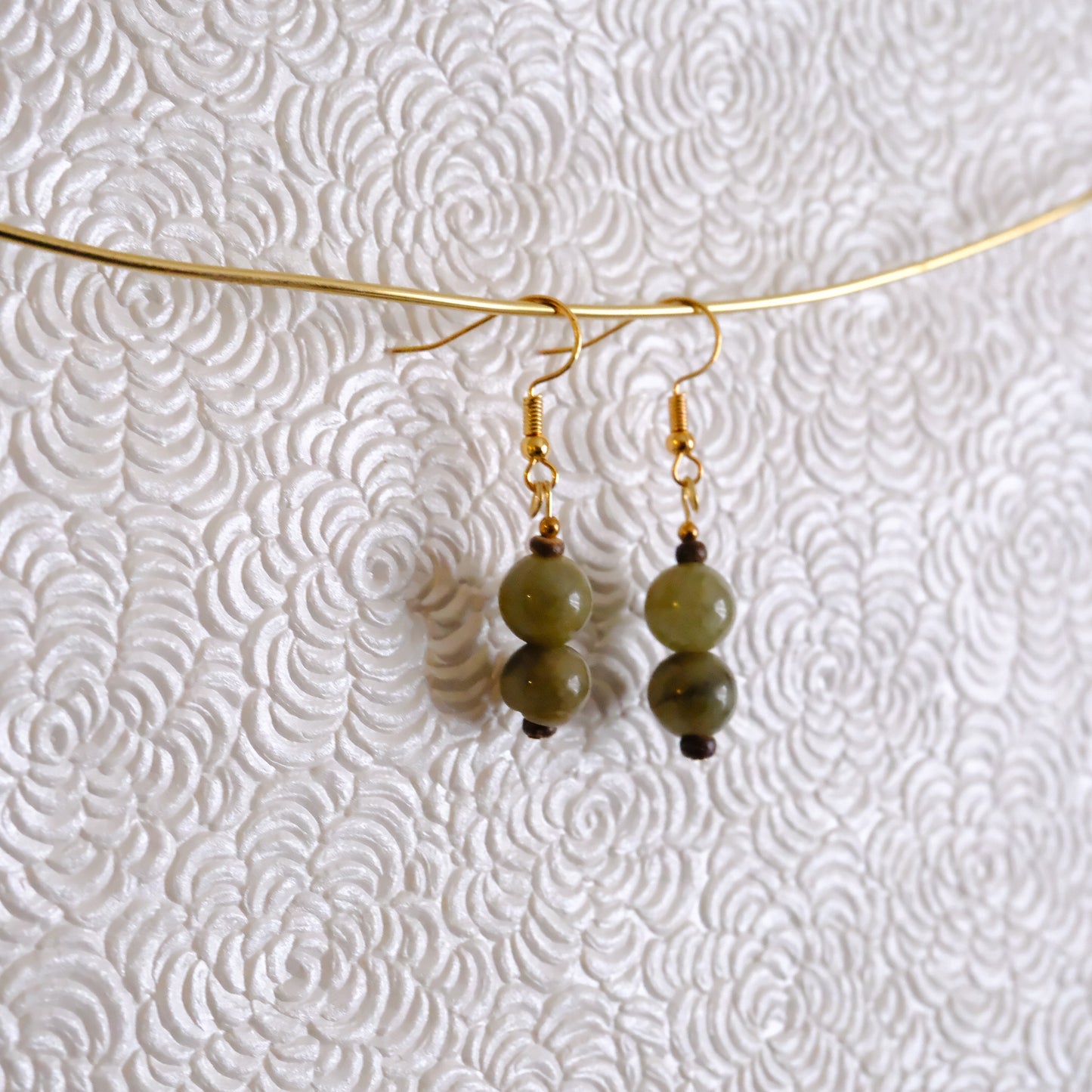 Jade and Wooden earrings